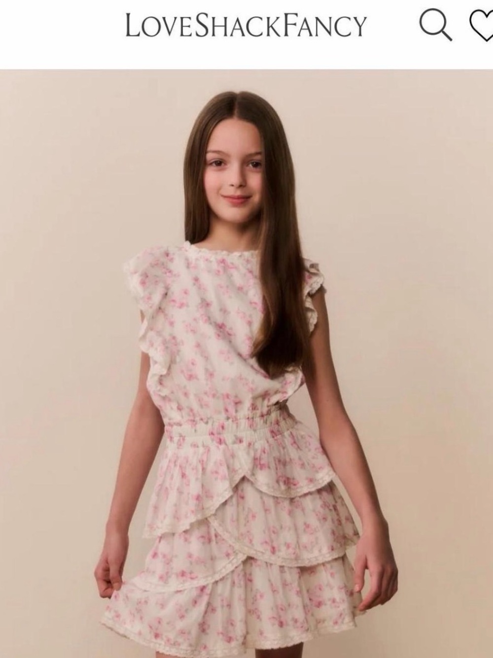 LoveShackFancy Girls Floral Ruffle Dress